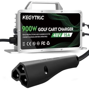 15 AMP 48 Volt Golf Cart Charger EZGO RXV & TXT 3-Pin Triangular Plug‎ MSRP $100